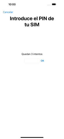 Si es necesario desbloquear la tarjeta SIM, introduce el código PIN y pulsa OK.