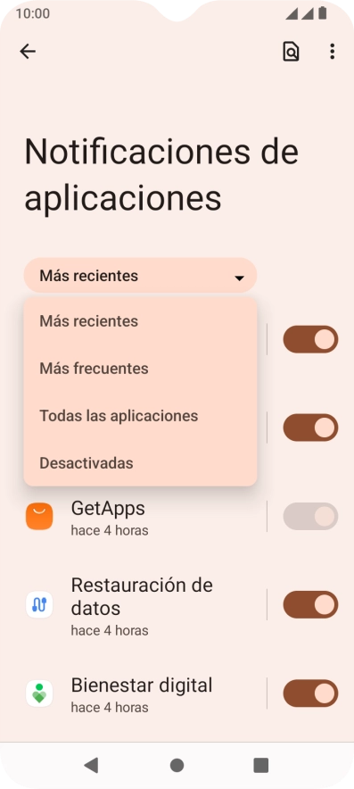 Pulsa el ajuste deseado.
