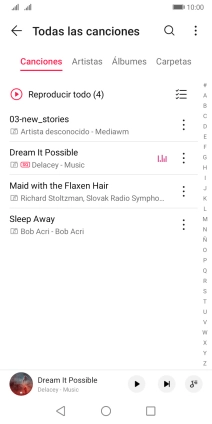 Pulsa una categoría y desplázate al archivo de música deseado.