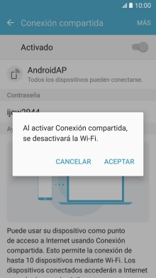 Si la función de wifi está activada, pulsa ACEPTAR.
