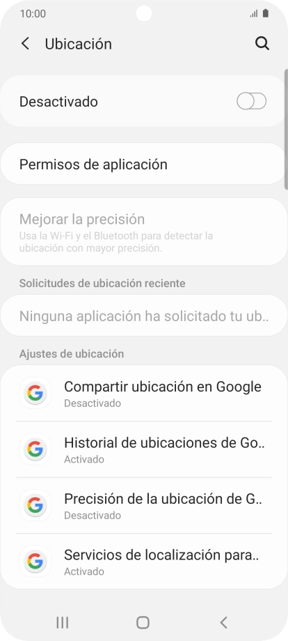 Pulsa el indicador para activar o desactivar la función.