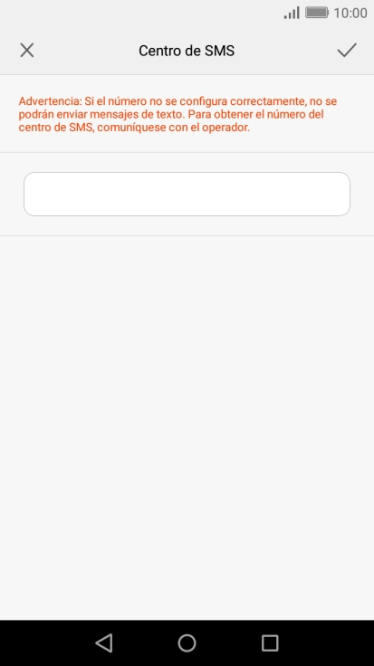 Introduce +34607003110 y pulsa el icono de aceptar.