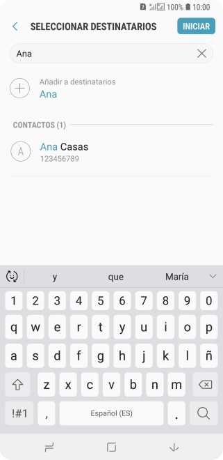 Pulsa el contacto deseado.