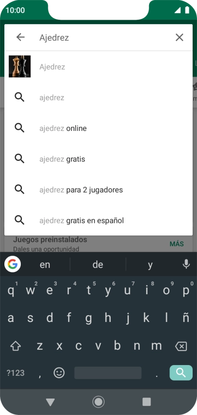 Introduce el nombre del tema o de la app y pulsa el icono de búsqueda.
