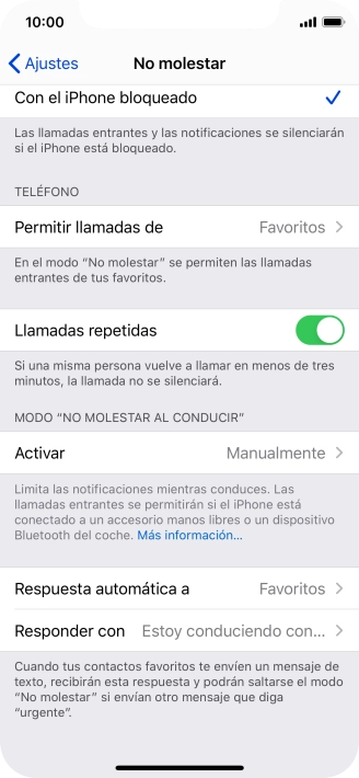Pulsa Respuesta automática a.