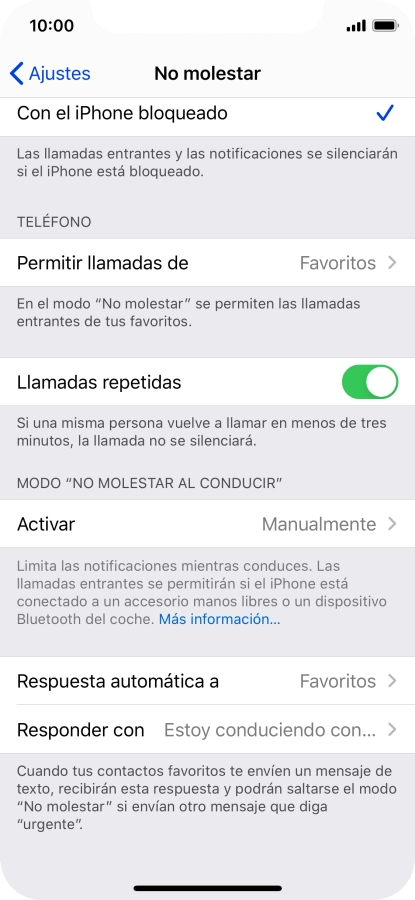 Pulsa Respuesta automática a.
