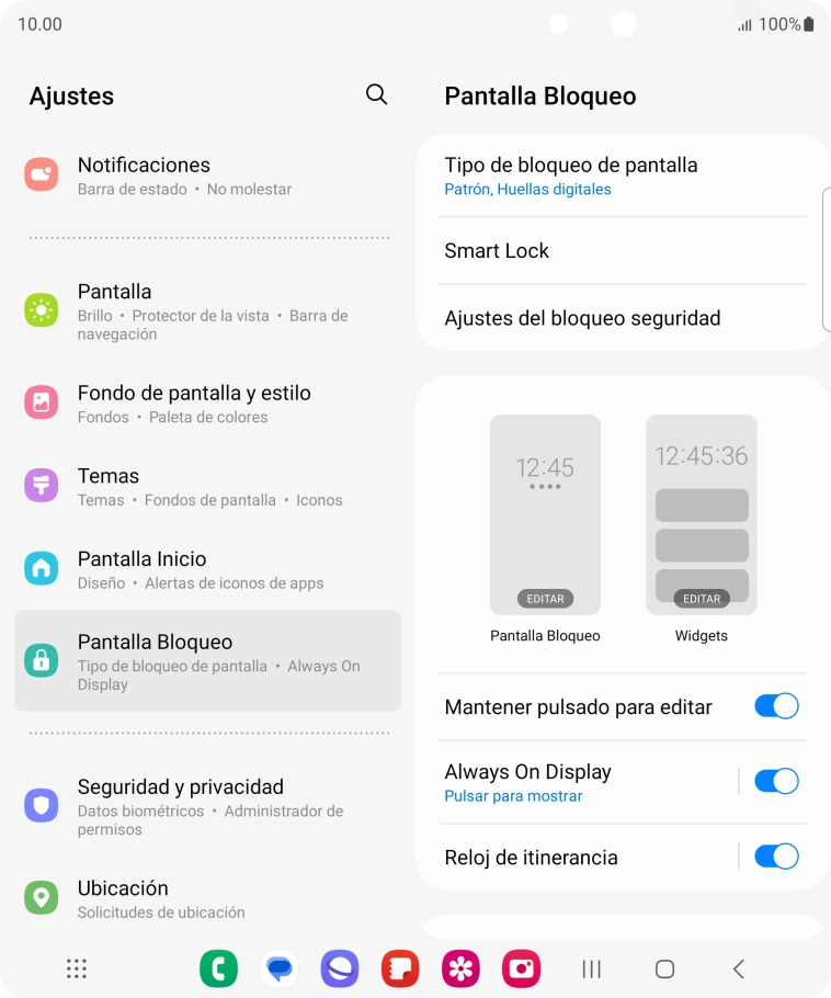 Pulsa Tipo de bloqueo de pantalla e introduce el código de seguridad extra que has creado anteriormente.