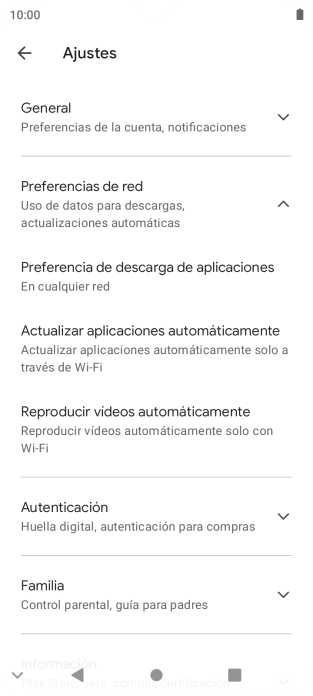 Pulsa Actualizar aplicaciones automáticamente.