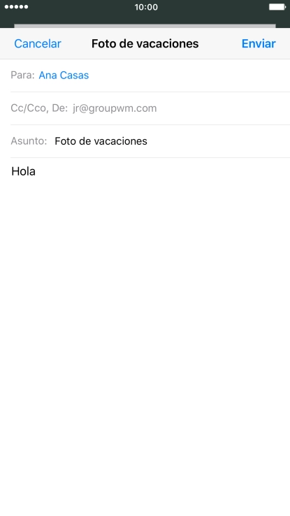 Pulsa en el campo de escritura durante unos instantes hasta que aparezca un menú emergente en la pantalla.