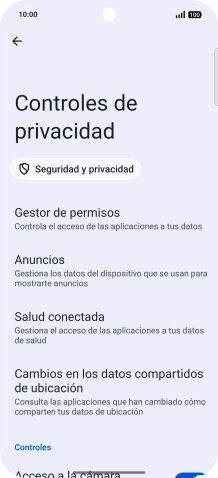 Pulsa Gestor de permisos.
