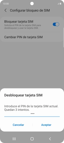 Introduce tu código PIN y pulsa Aceptar.