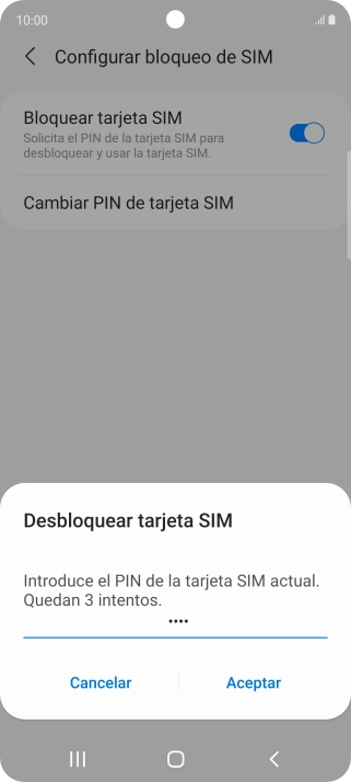 Introduce tu código PIN y pulsa Aceptar.