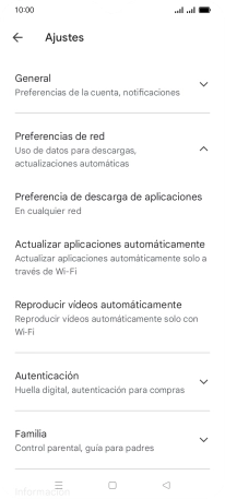 Pulsa Actualizar aplicaciones automáticamente.