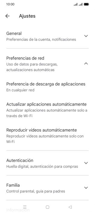 Pulsa Actualizar aplicaciones automáticamente.