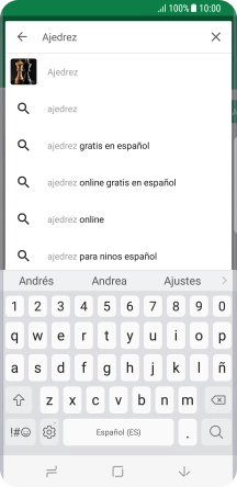 Introduce el nombre del tema o de la app y pulsa el icono de búsqueda.