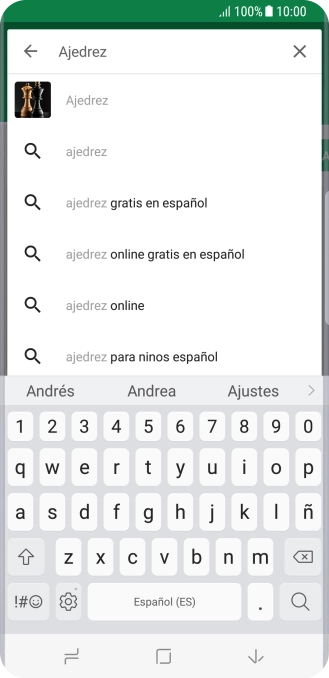 Introduce el nombre del tema o de la app y pulsa el icono de búsqueda.