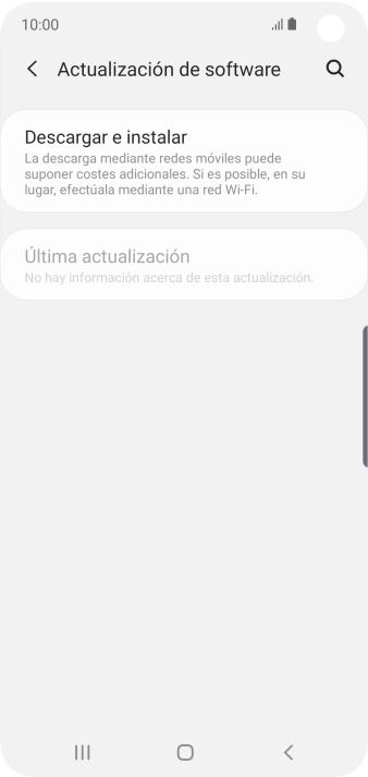 Pulsa Descargar e instalar. Si hay una versión de software nueva disponible, aparecerá ahora en la pantalla. Sigue las indicaciones de la pantalla para actualizar el software del teléfono.