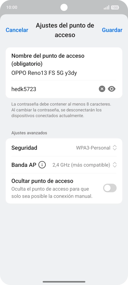 Pulsa en el campo de la contraseña e introduce una contraseña.