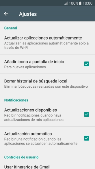 Pulsa Actualizar aplicaciones automáticamente.