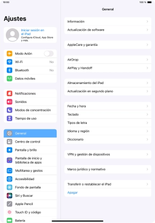 Pulsa Iniciar sesión en el iPad.