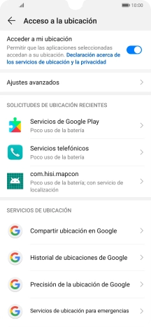 Pulsa Precisión de la ubicación de Google.