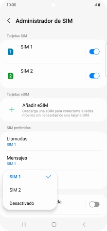 Pulsa el ajuste deseado.