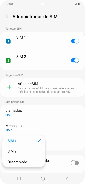 Pulsa el ajuste deseado.