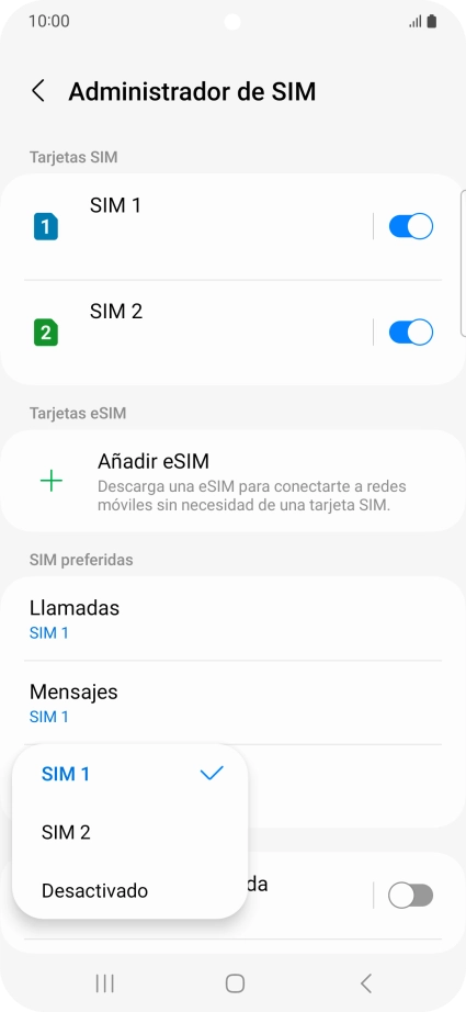 Pulsa el ajuste deseado.