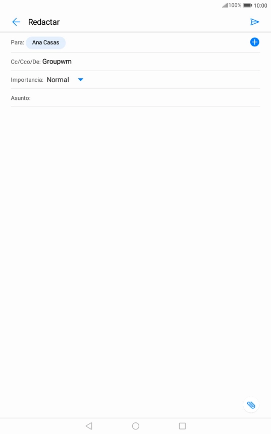 Pulsa Asunto: e introduce el asunto deseado.