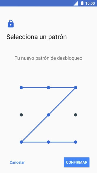 Vuelve a introducir el código de seguridad seleccionado y pulsa CONFIRMAR.