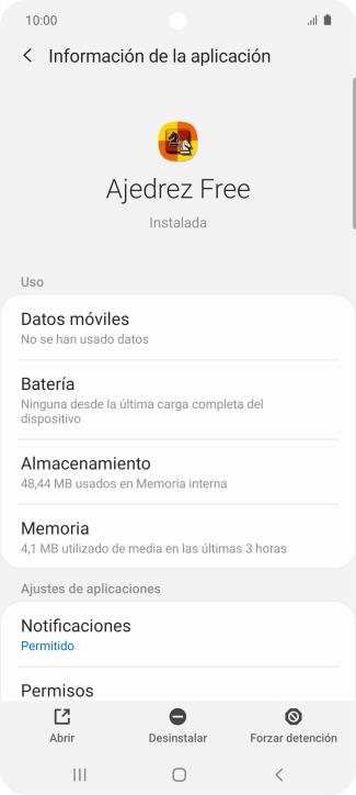 Pulsa Almacenamiento.