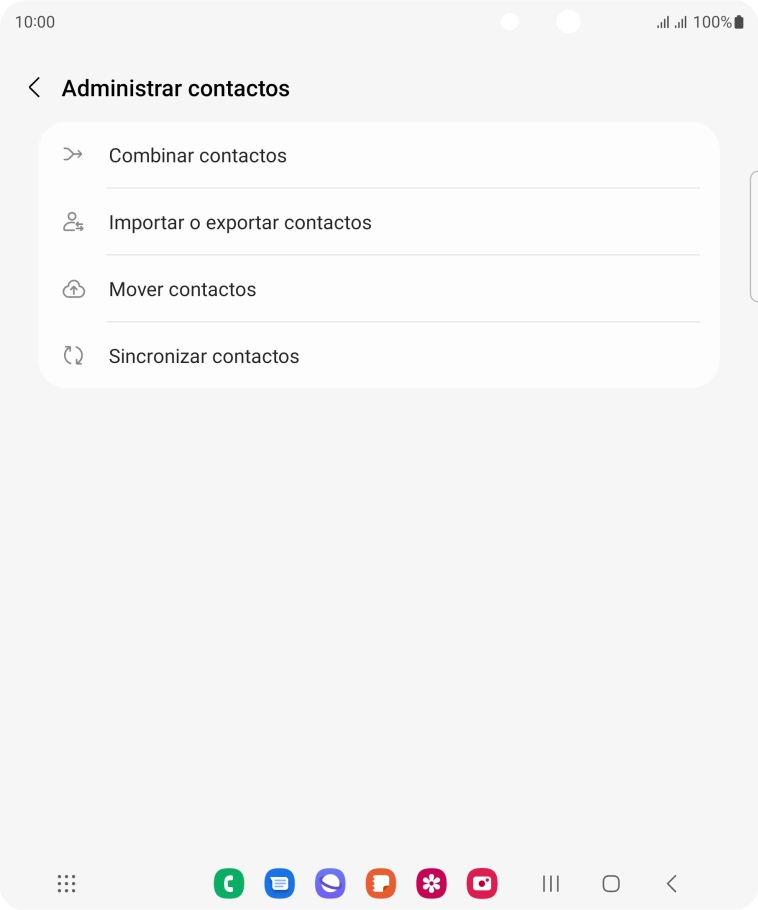 Pulsa Importar o exportar contactos.