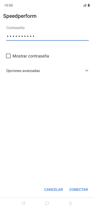 Introduce la contraseña de la red wifi y pulsa CONECTAR.