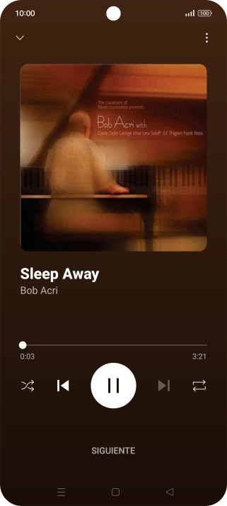 Pulsa la flecha hacia la derecha para ir al archivo de música siguiente.