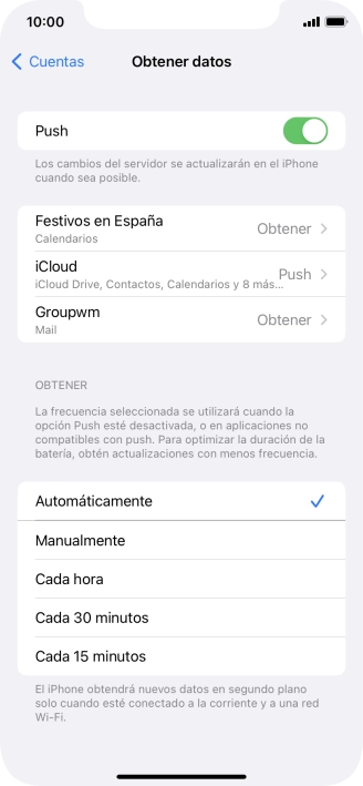 Pulsa el indicador junto a 