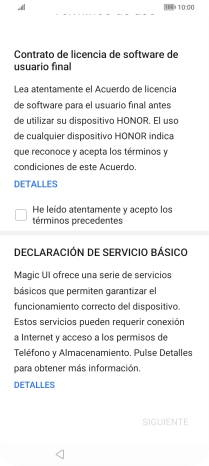 Pulsa en el campo  para aceptar los términos y condiciones.