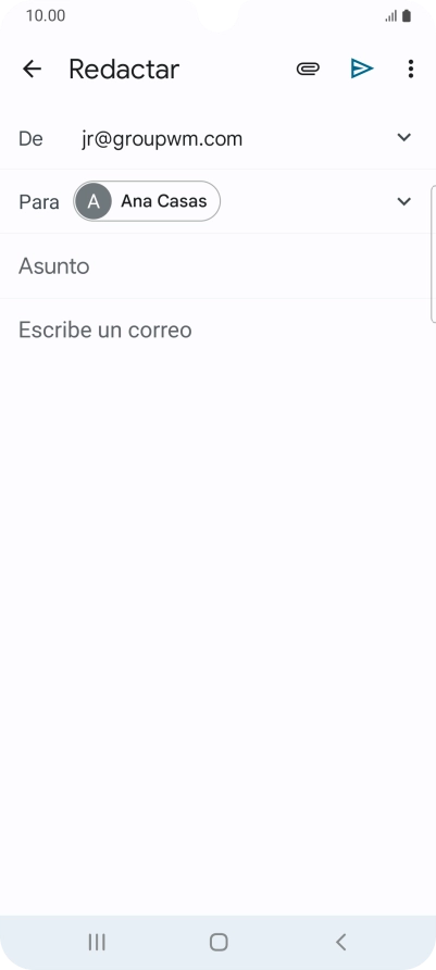 Pulsa Asunto e introduce el asunto deseado.
