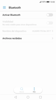 Pulsa Activar Bluetooth para activar la función.