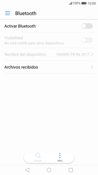 Pulsa Activar Bluetooth para activar la función.