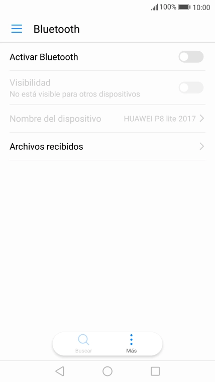 Pulsa Activar Bluetooth para activar la función.