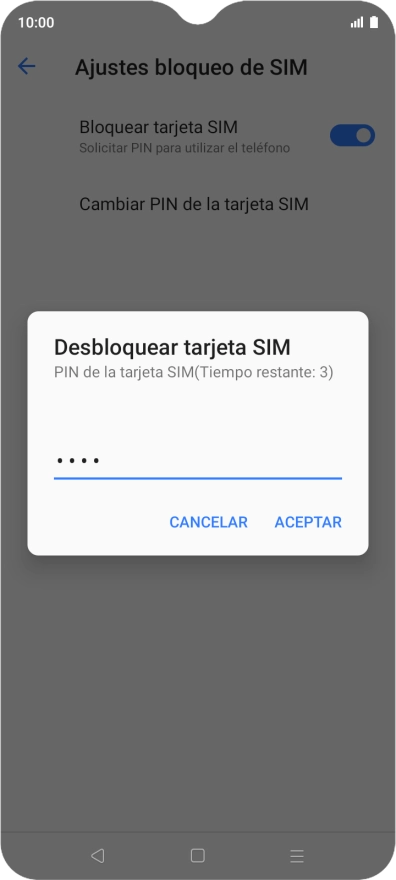 Introduce tu código PIN y pulsa ACEPTAR.