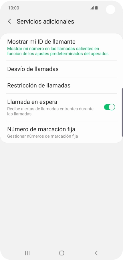 Pulsa Número de marcación fija.