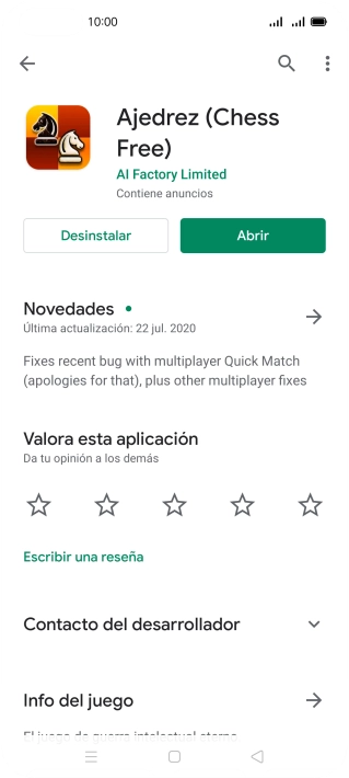 Pulsa Desinstalar.