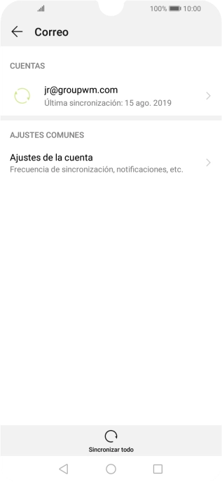 Pulsa Ajustes de la cuenta.