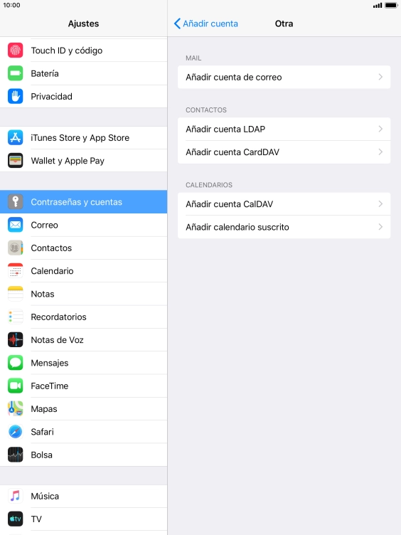 Pulsa Añadir cuenta de correo.