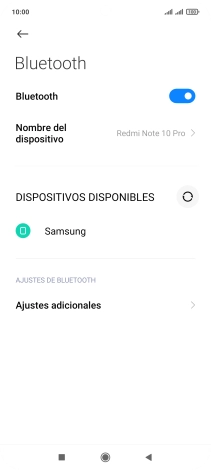 Pulsa el dispositivo Bluetooth deseado y sigue las indicaciones de la pantalla para vincular el dispositivo al teléfono.