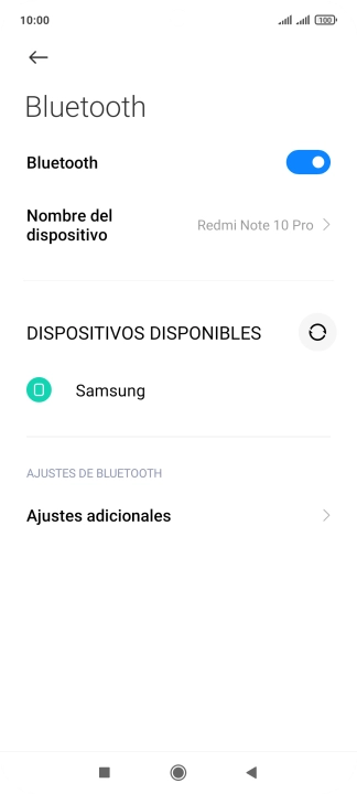 Pulsa el dispositivo Bluetooth deseado y sigue las indicaciones de la pantalla para vincular el dispositivo al teléfono.