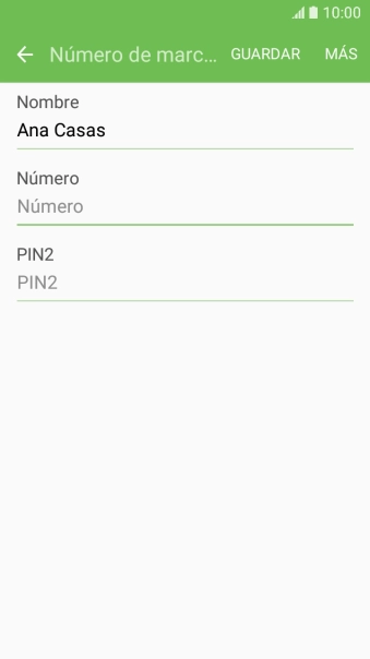 Pulsa Número e introduce el número de teléfono deseado.