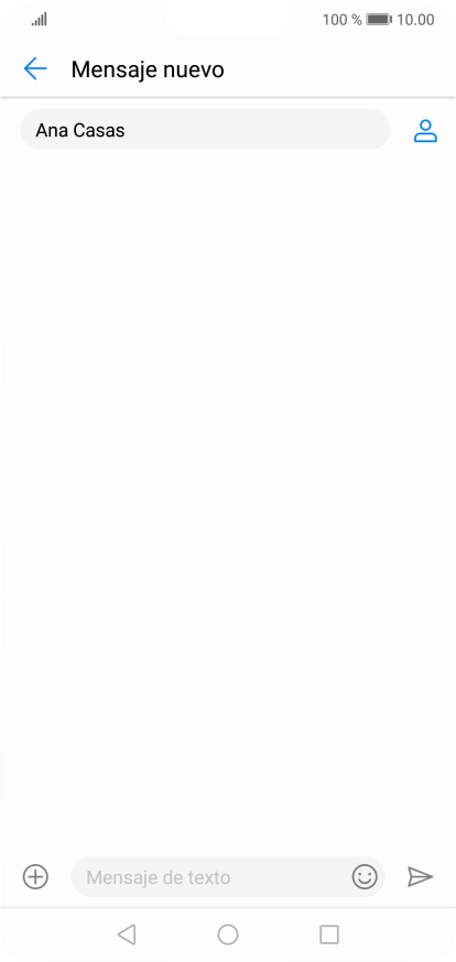 Pulsa en el campo de escritura  y escribe el texto del mensaje corto.