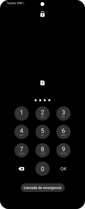 Si es necesario desbloquear la tarjeta SIM, introduce el código PIN y pulsa OK.